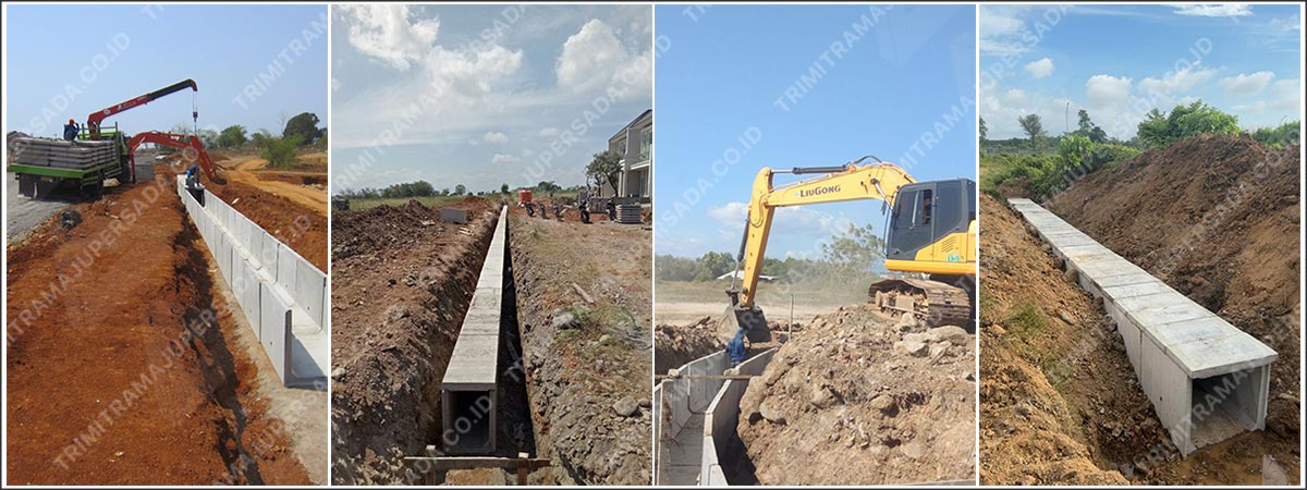 proyek saluran drainase uditch beton sebelumnya