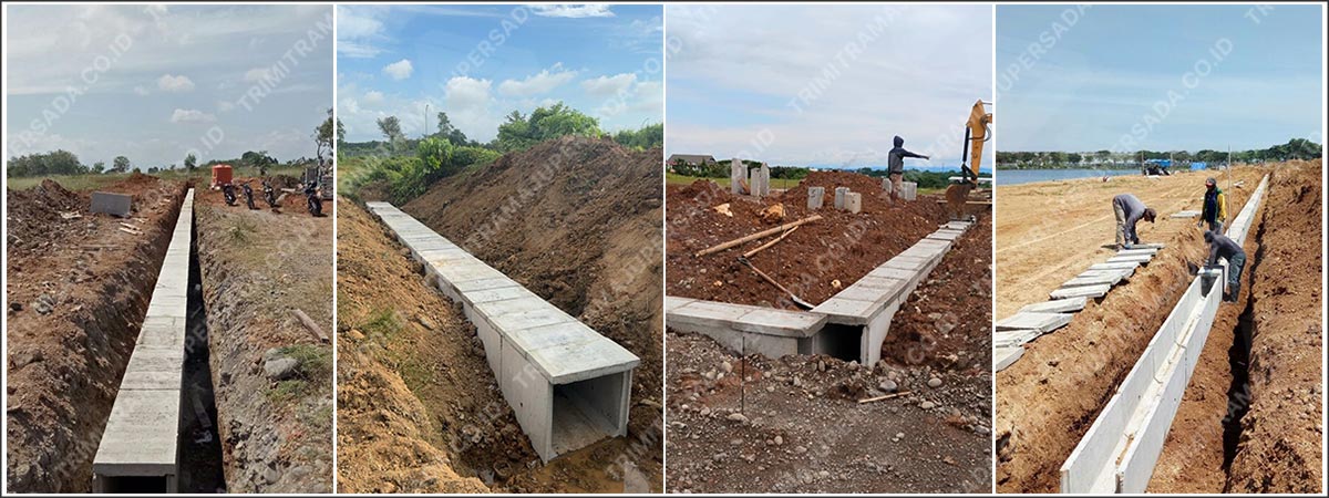 proyek pemasangan saluran drainase uditch dan cover uditch